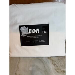 DKNY Twin XL Sheet Set White